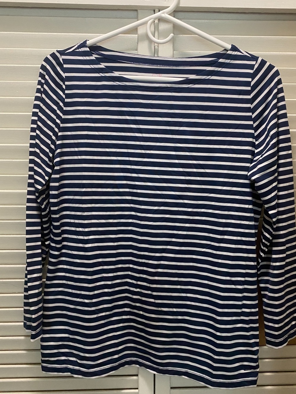 Vineyard Vines Navy and White Striped Long-Sleeve Tee